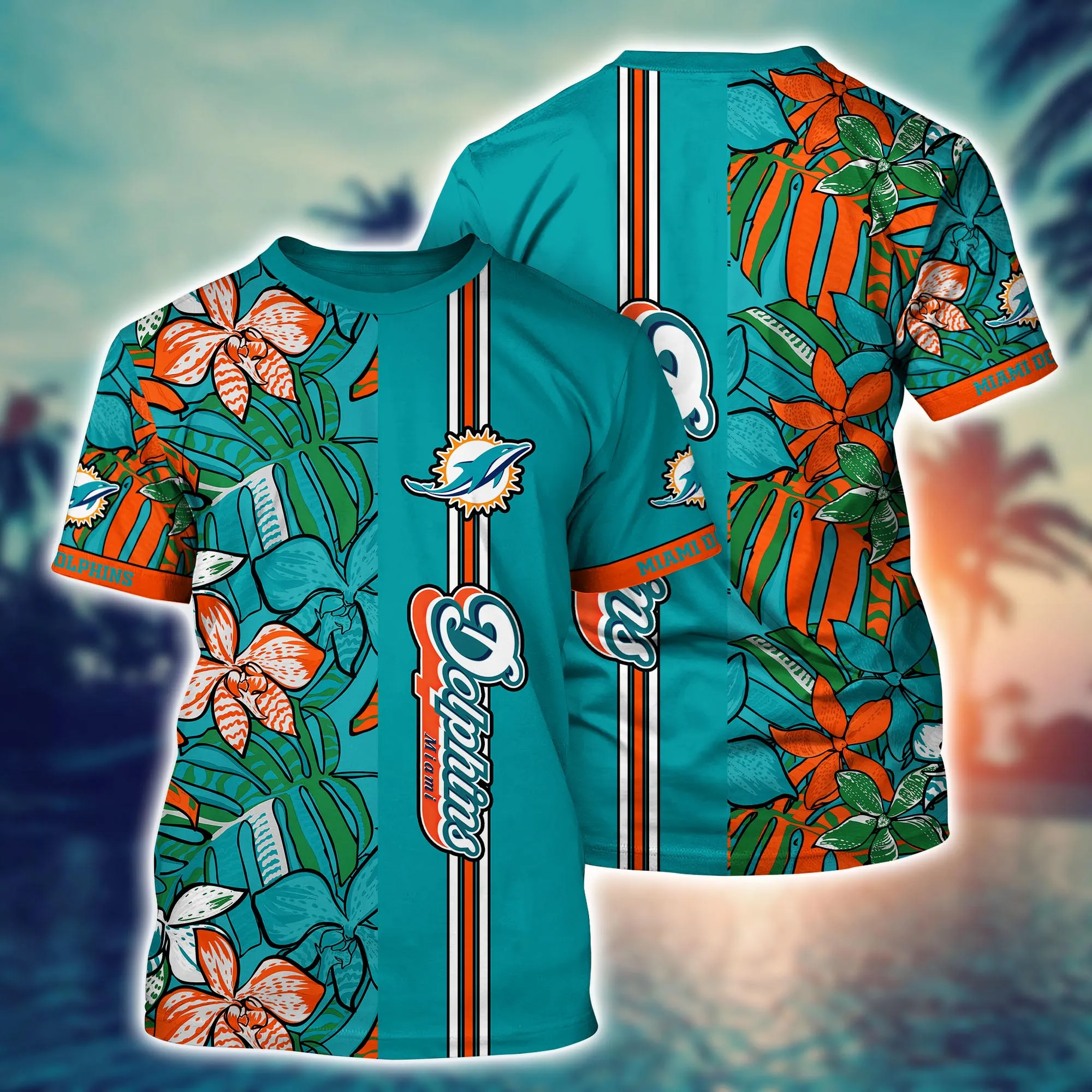 Miami Dolphins Shop - Miami Dolphins NFL Flower Tshirt Custom Summer Football V11
