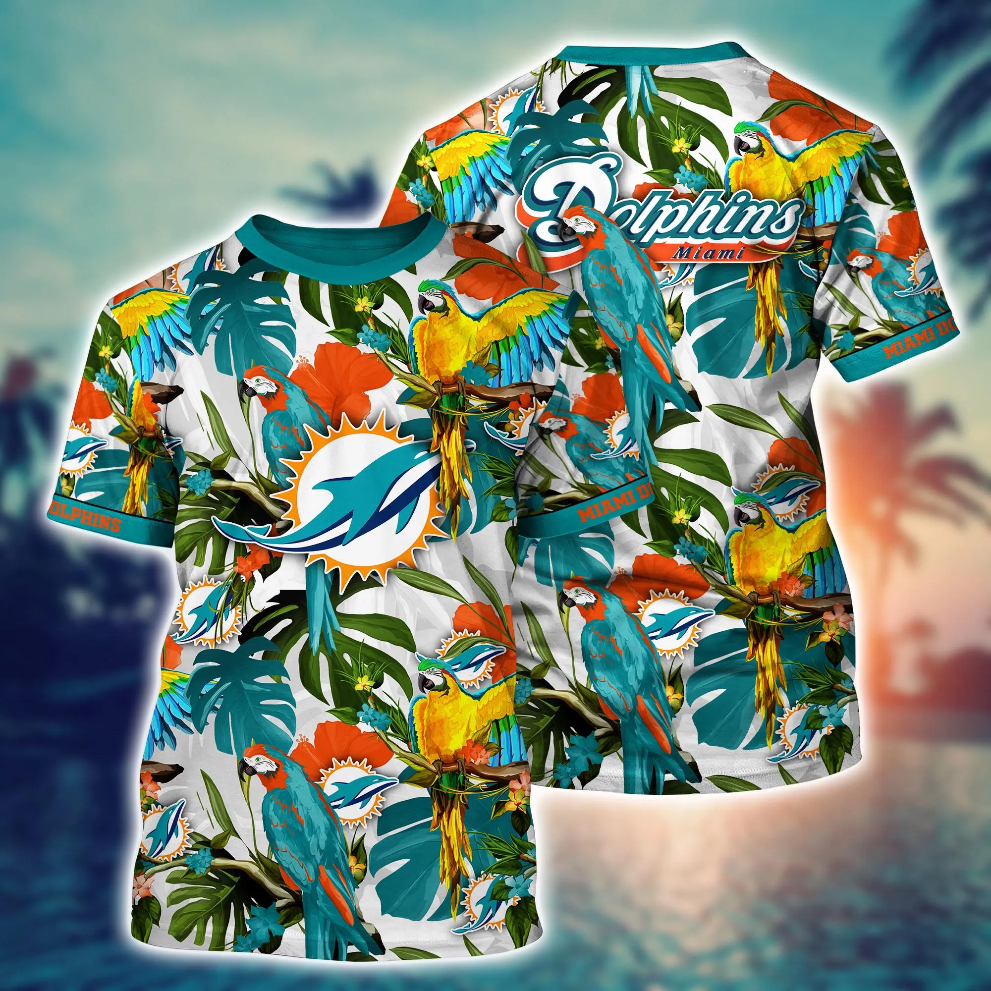 Miami Dolphins Shop - Miami Dolphins NFL Flower Tshirt Custom Summer Football V13