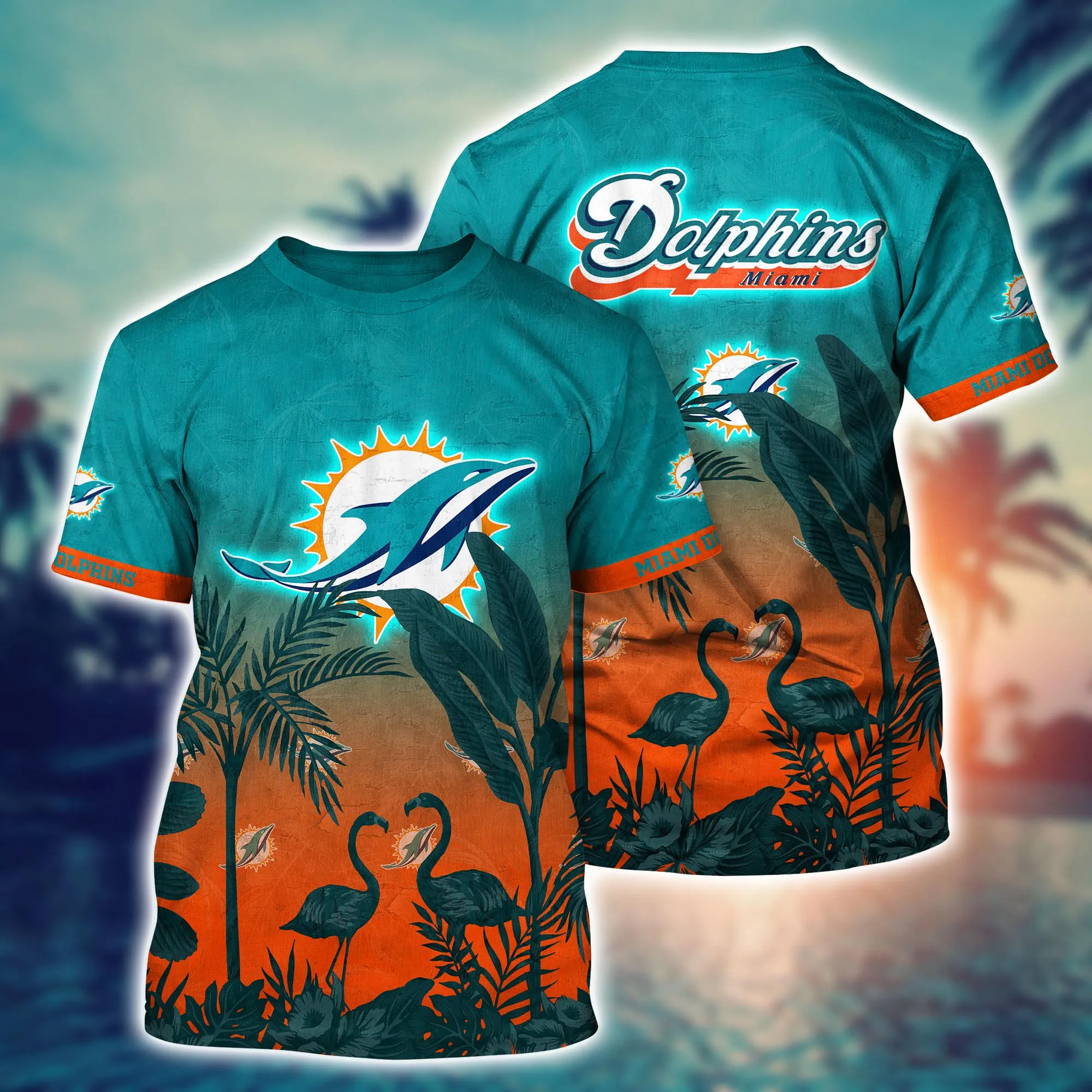 Miami Dolphins Shop - Miami Dolphins NFL Flower Tshirt Custom Summer Football V14