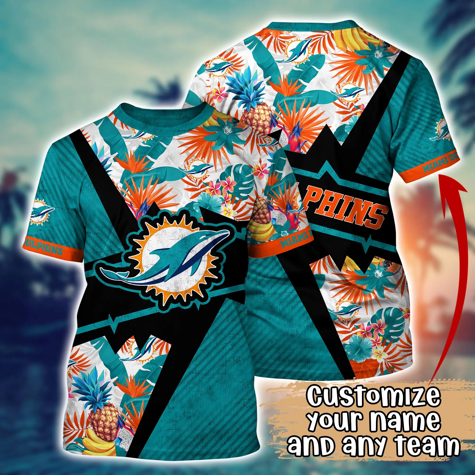 Miami Dolphins Shop - Miami Dolphins NFL Flower Tshirt Custom Summer Football V3