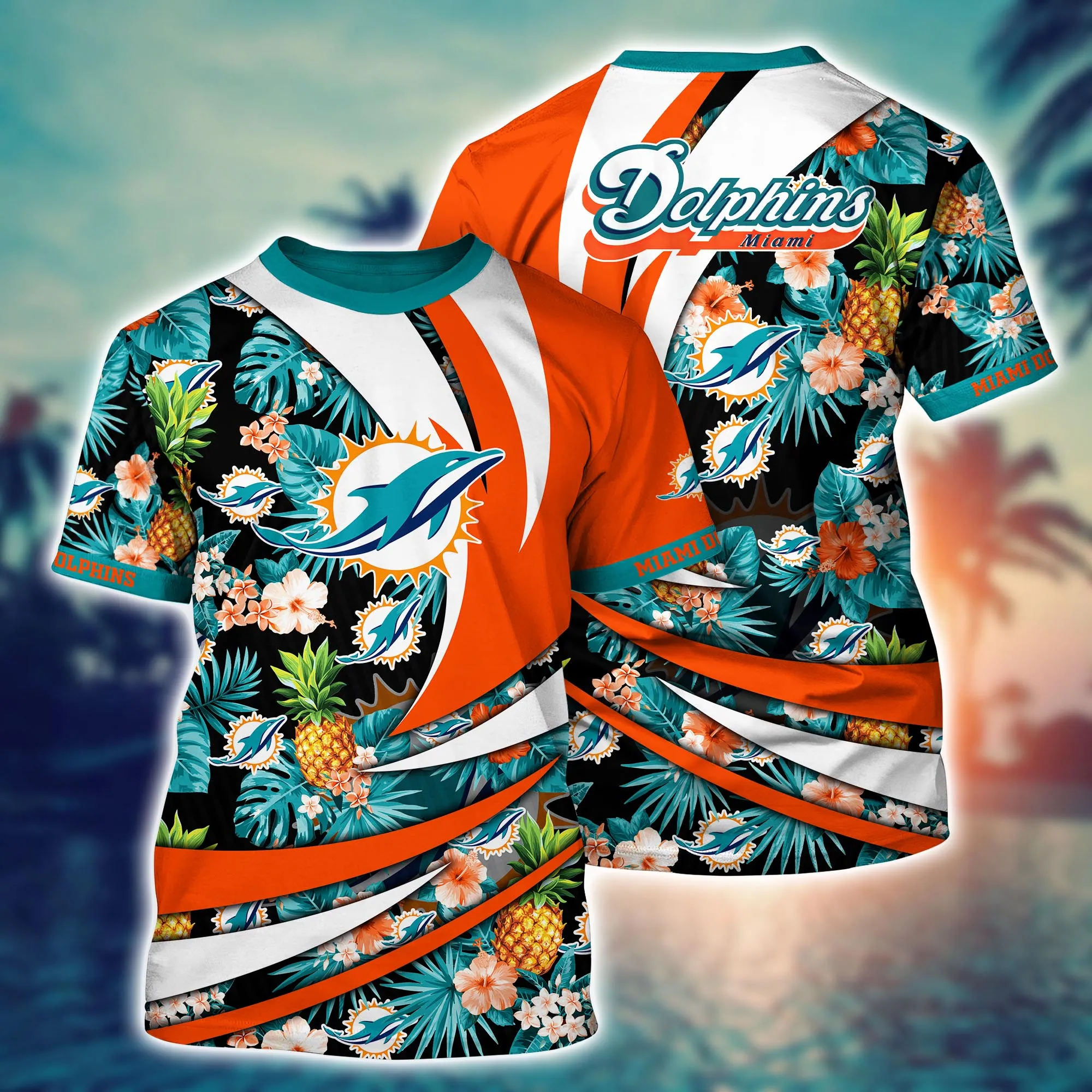 Miami Dolphins Shop - Miami Dolphins NFL Flower Tshirt Custom Summer Football V5