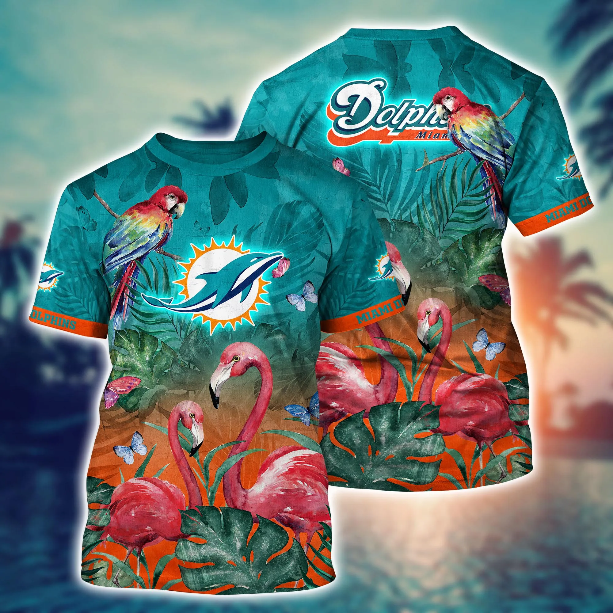 Miami Dolphins Shop - Miami Dolphins NFL Flower Tshirt Custom Summer Football V6