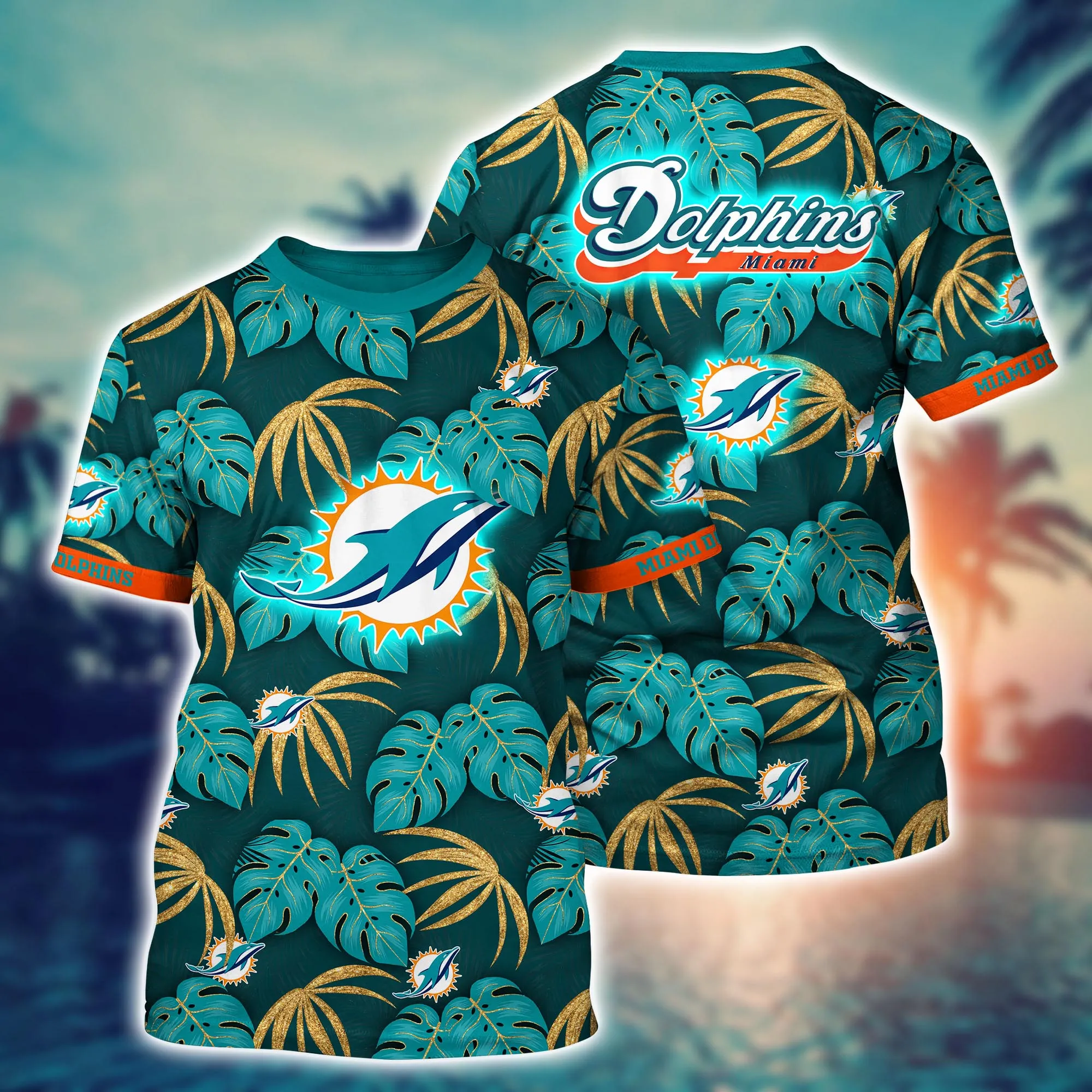 Miami Dolphins Shop - Miami Dolphins NFL Flower Tshirt Custom Summer Football V9