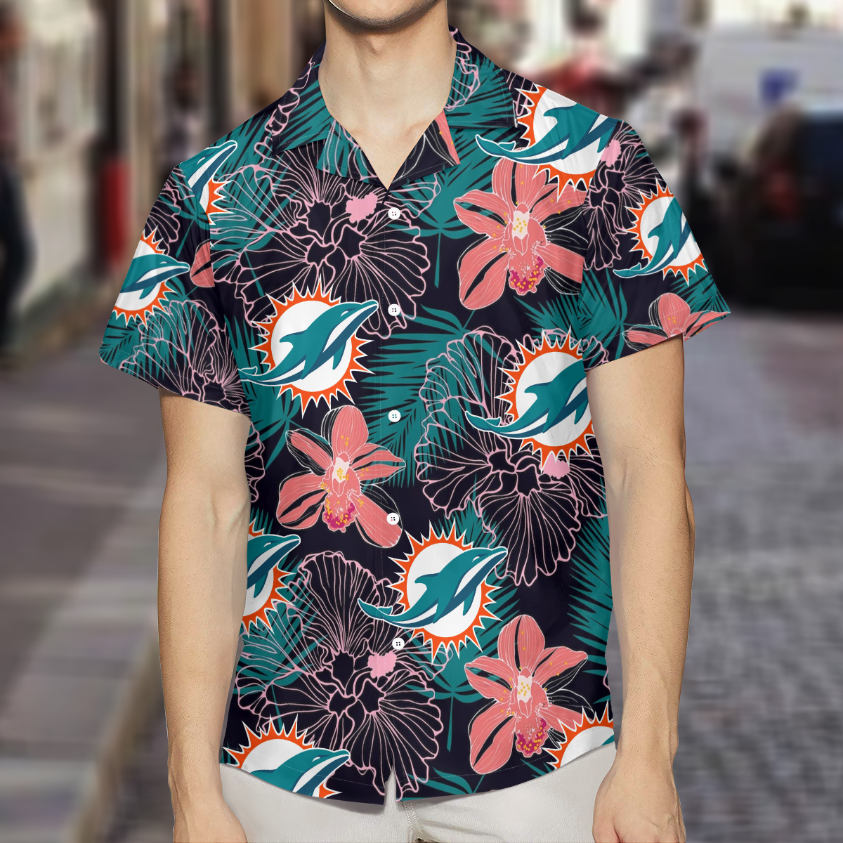 Miami Dolphins Shop - Miami Dolphins Summer Hawaiian Shirt V4