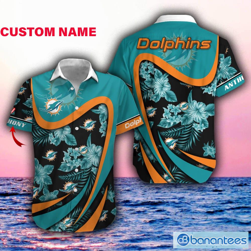 Miami Dolphins Shop - Miami Dolphins Custom Name NFL Floral Hawaiian Shirt