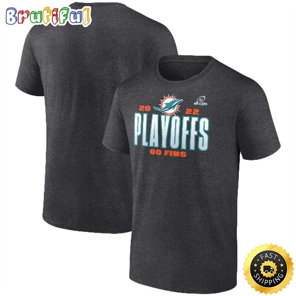 Miami Dolphins Shop - Miami Dolphins Fanatics Branded 2022 NFL Playoffs Our Time Charcoal T shirt