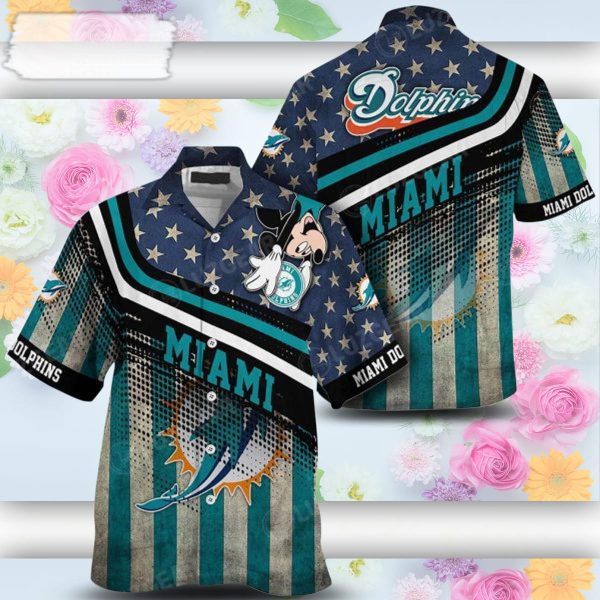 Miami Dolphins Shop - Miami Dolphins Mickey Mouse Graphic Hawaiian Shirt