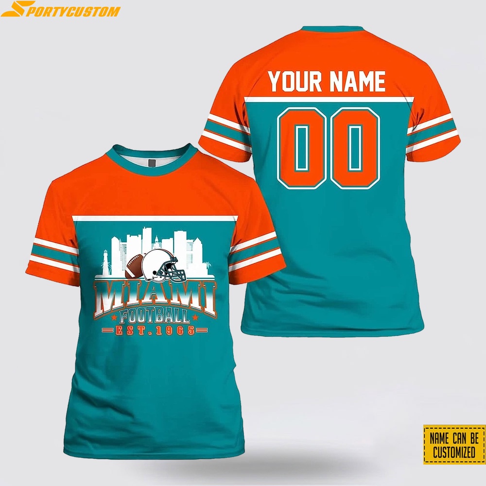 Miami Dolphins Shop - Miami Dolphins Nfl 3D All Over Printed T Shirts Custom Name And Number Shirts Limited Edition