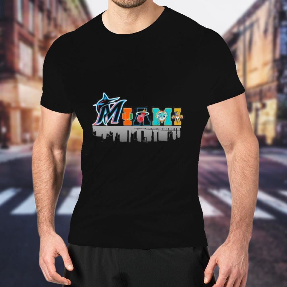 Miami Dolphins Shop - Miami Sport Teams Marlins Heat Dolphins Football 2023 Shirt