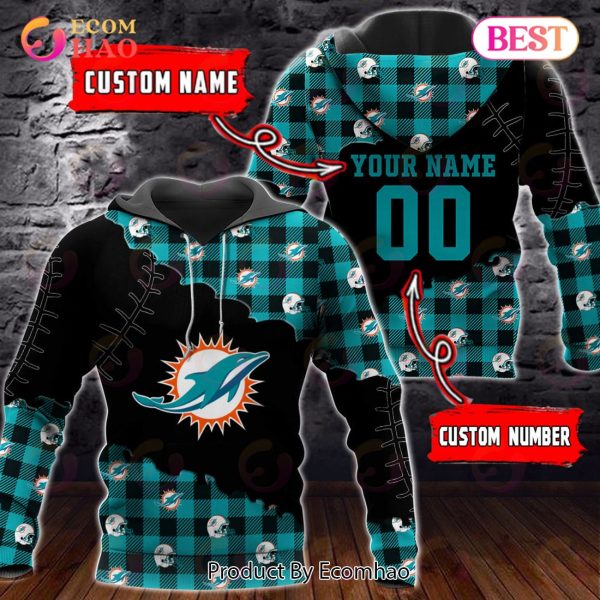 NFL Miami Dolphins 3D Flannel Hoodie