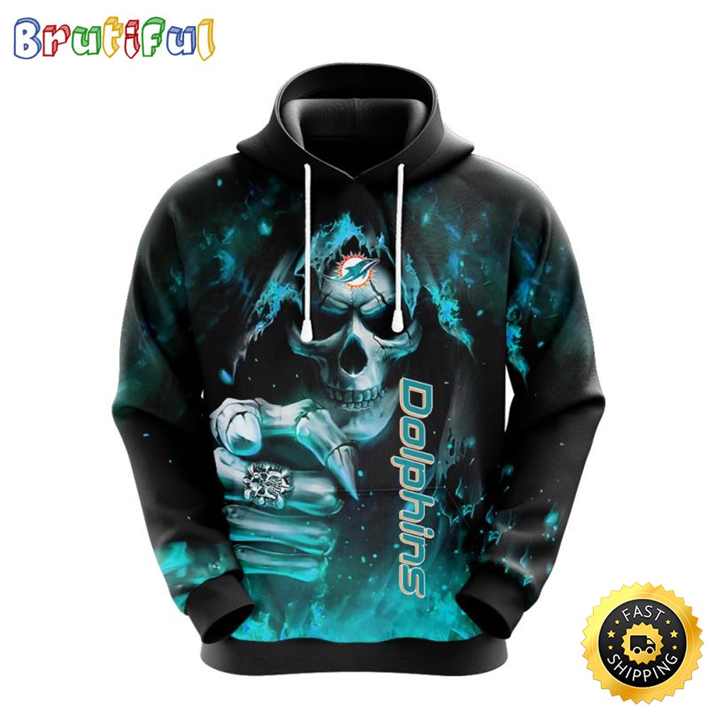 NFL Miami Dolphins 3D Hoodie All Over Print Skull Elevate Your Game