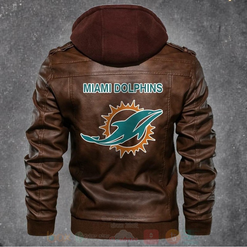 Miami Dolphins Shop - Miami Dolphins NFL Footballs Leather Jacket