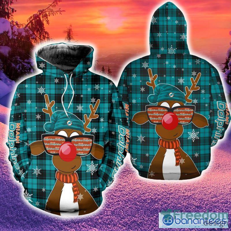 Miami Dolphins Shop - Miami Dolphins Reindeer Sunglasses Hoodie