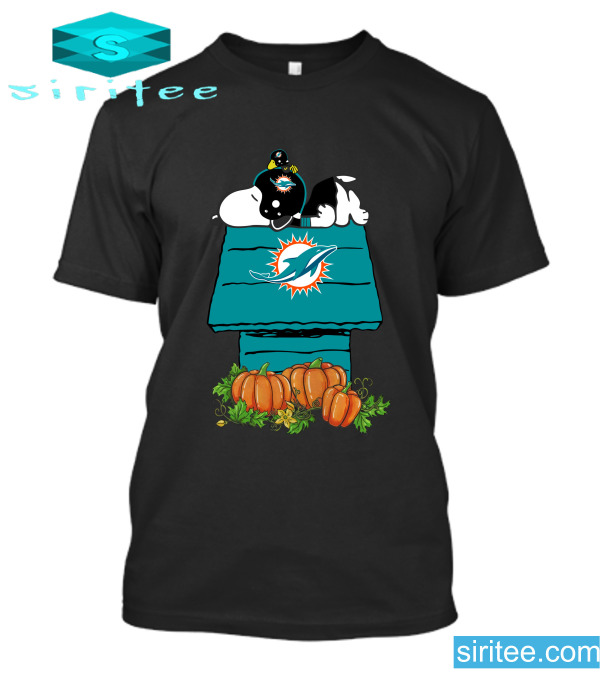 Miami Dolphins Shop - Miami Dolphins snoopy pumpkin Halloween T Shirt