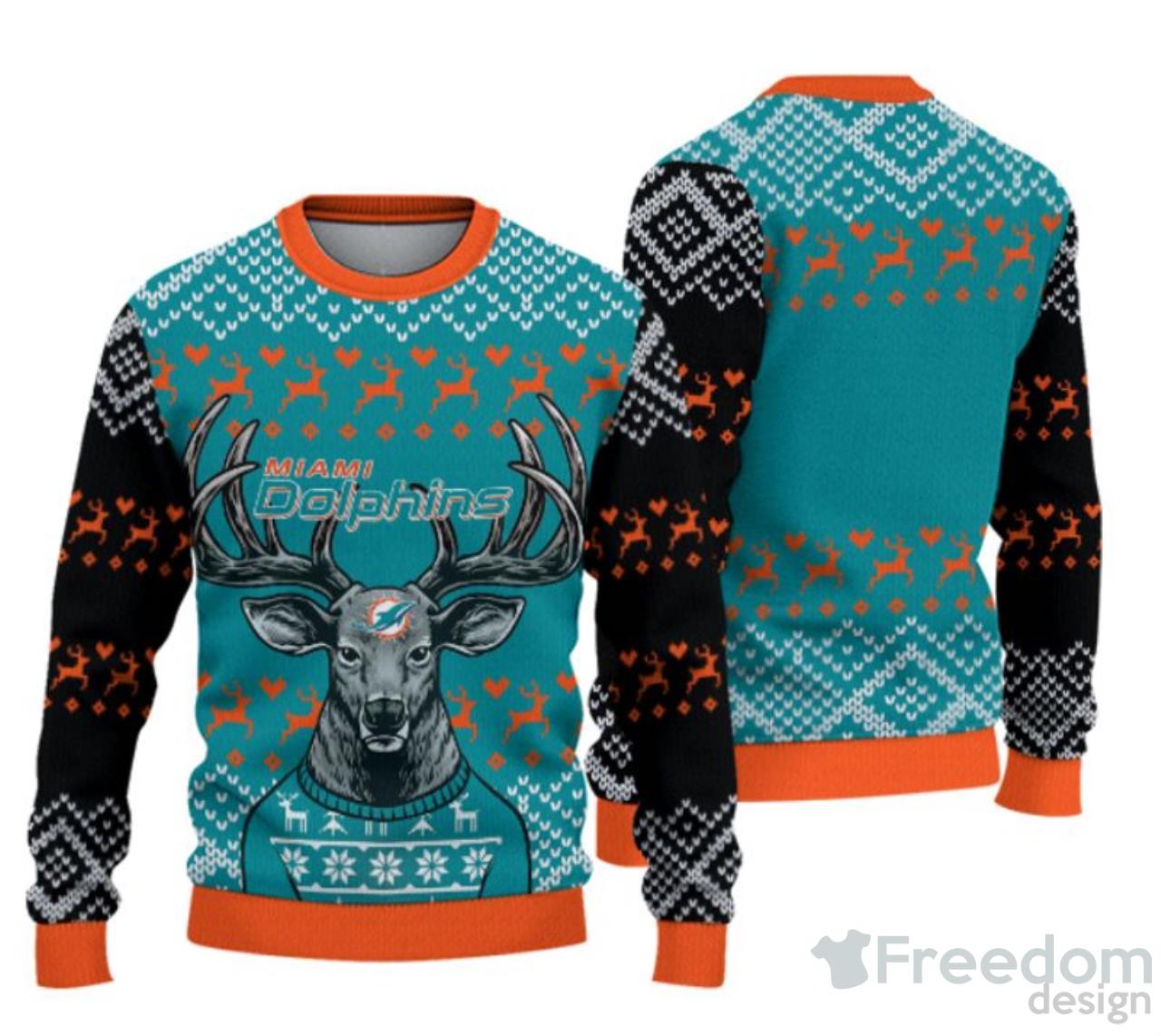 Miami Dolphins Shop - Miami Dolphins Christmas Reindeer Ugly Sweater Trending 4