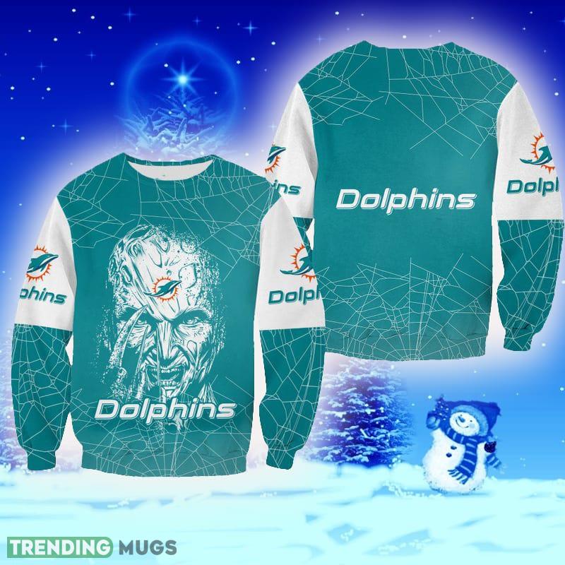 Miami Dolphins Shop - Miami Dolphins Freddy Krueger Hallowen Christmas Ugly Sweater 4