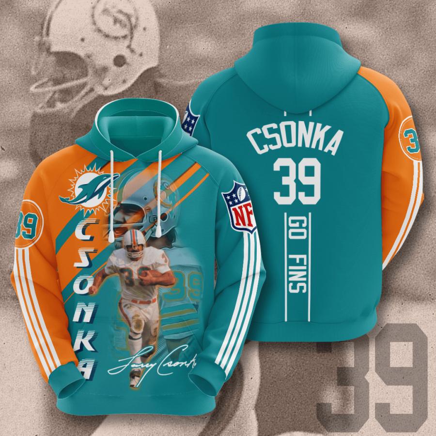 Miami Dolphins Shop - Miami Dolphins NFL Csonka 39 Go Fins Hoodie Limited Edition Full 3D All Over Print