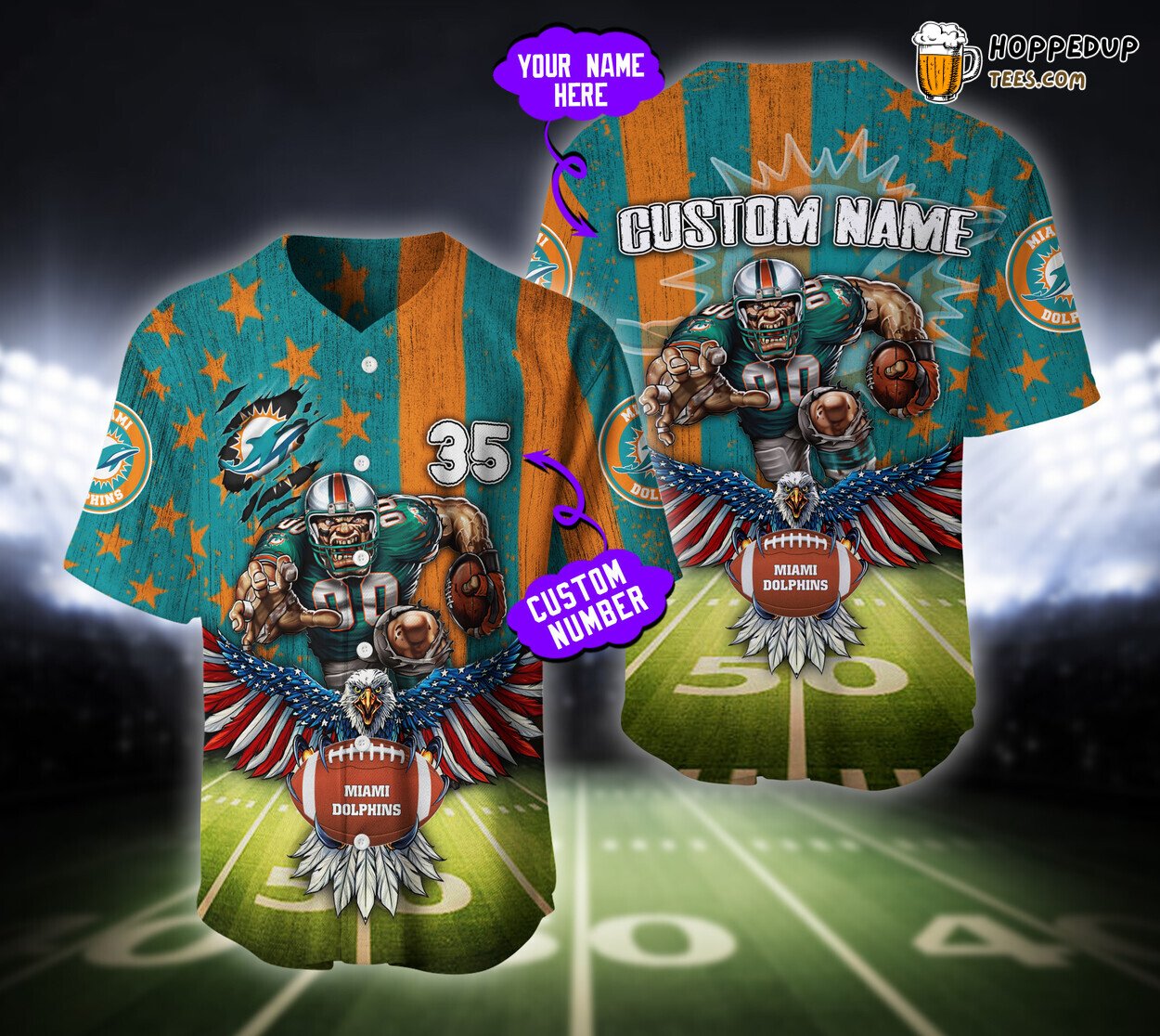Miami Dolphins Shop - Miami Dolphins Special Customized NFL Baseball Jersey Shirt