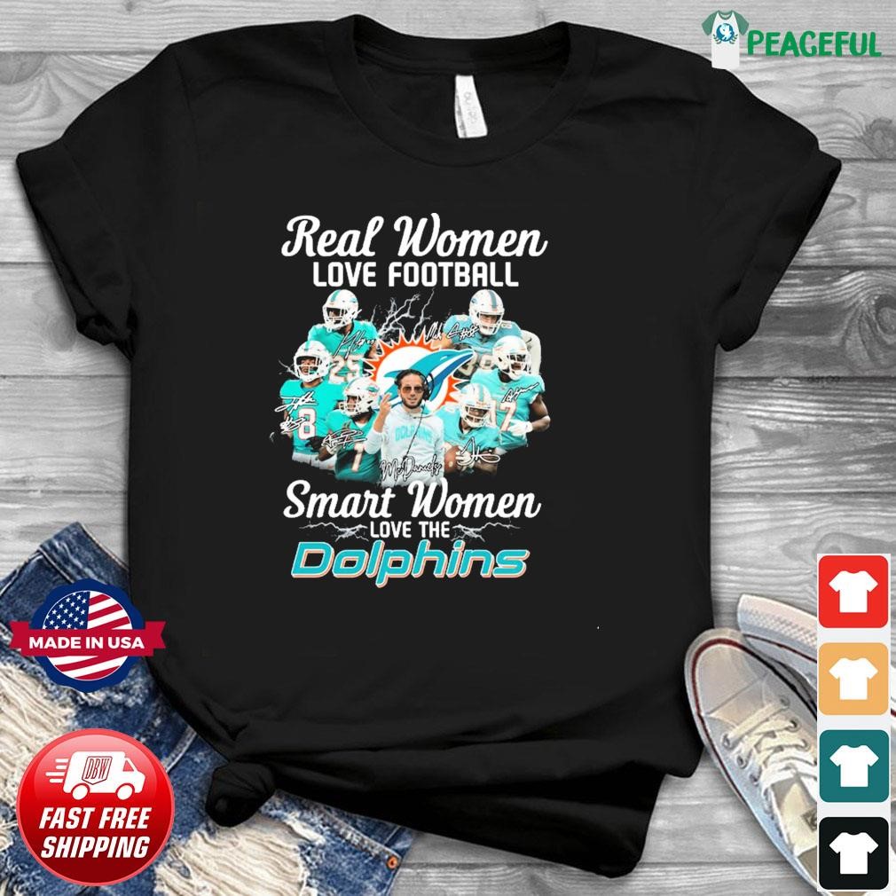 Miami Dolphins Shop - Real Women Love Football Smart Women Love The Miami Dolphins Gameday 2023 Signatures Shirt