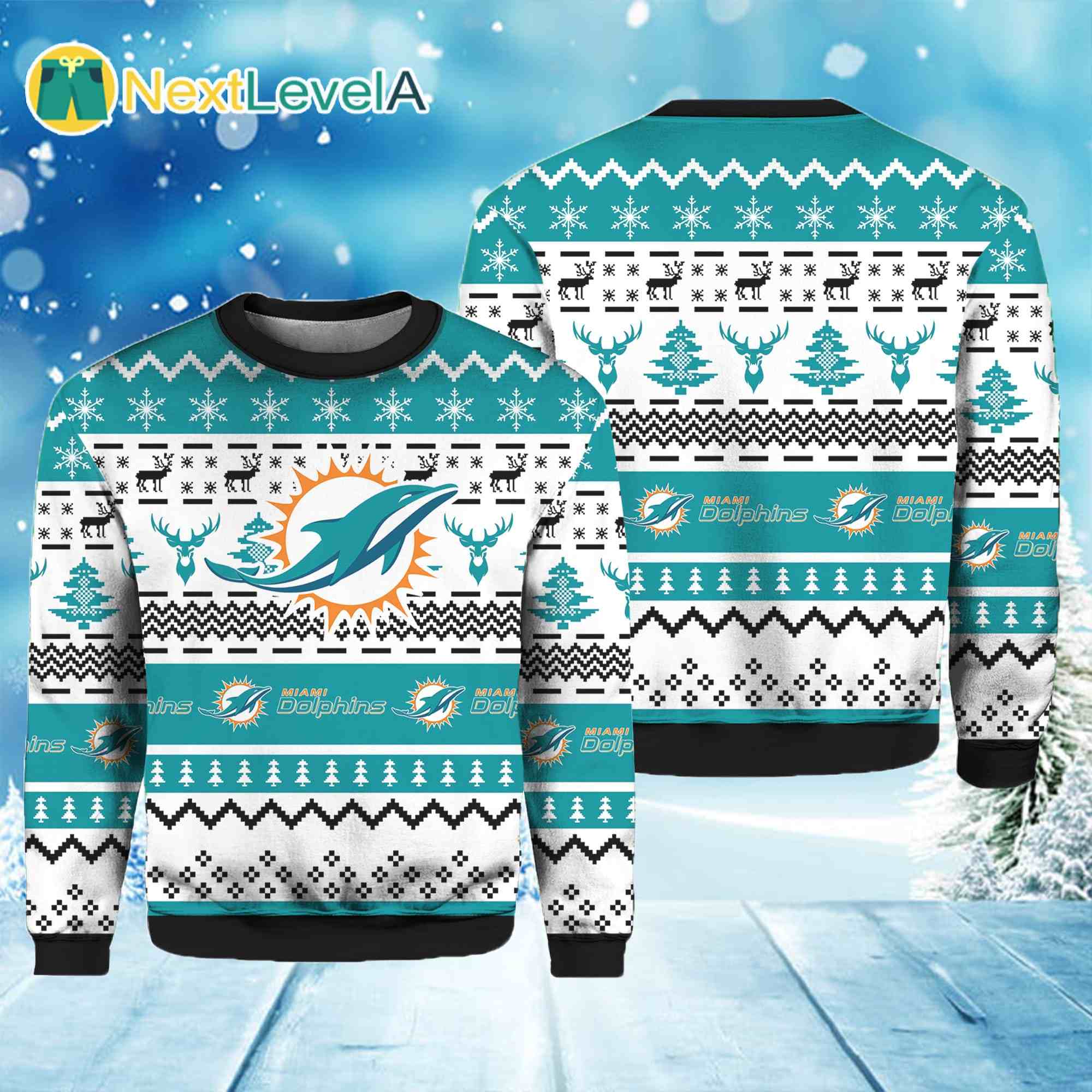 Miami Dolphins Shop - Miami Dolphins Funny Football Team Ugly Christmas Sweater