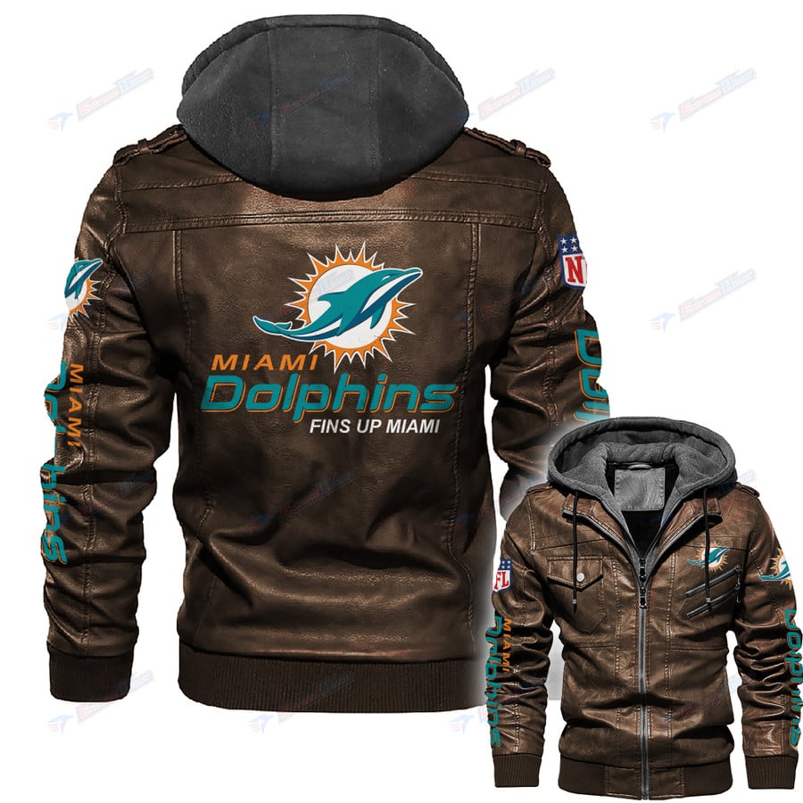 Miami Dolphins Shop - Miami Dolphins Leather Jacket