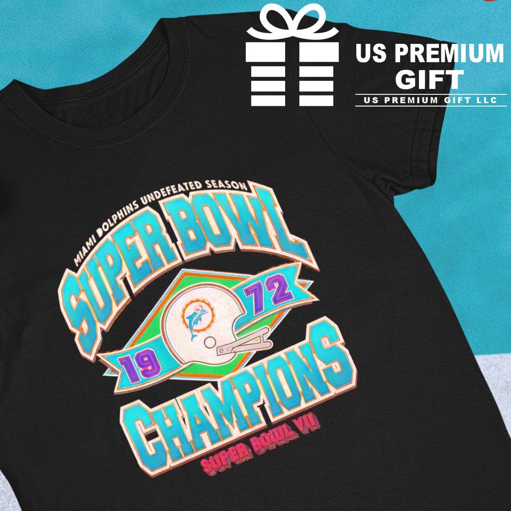 Miami Dolphins Shop - Miami Dolphins undefeated season Super Bowl Champions VII 1972 football team logo shirt