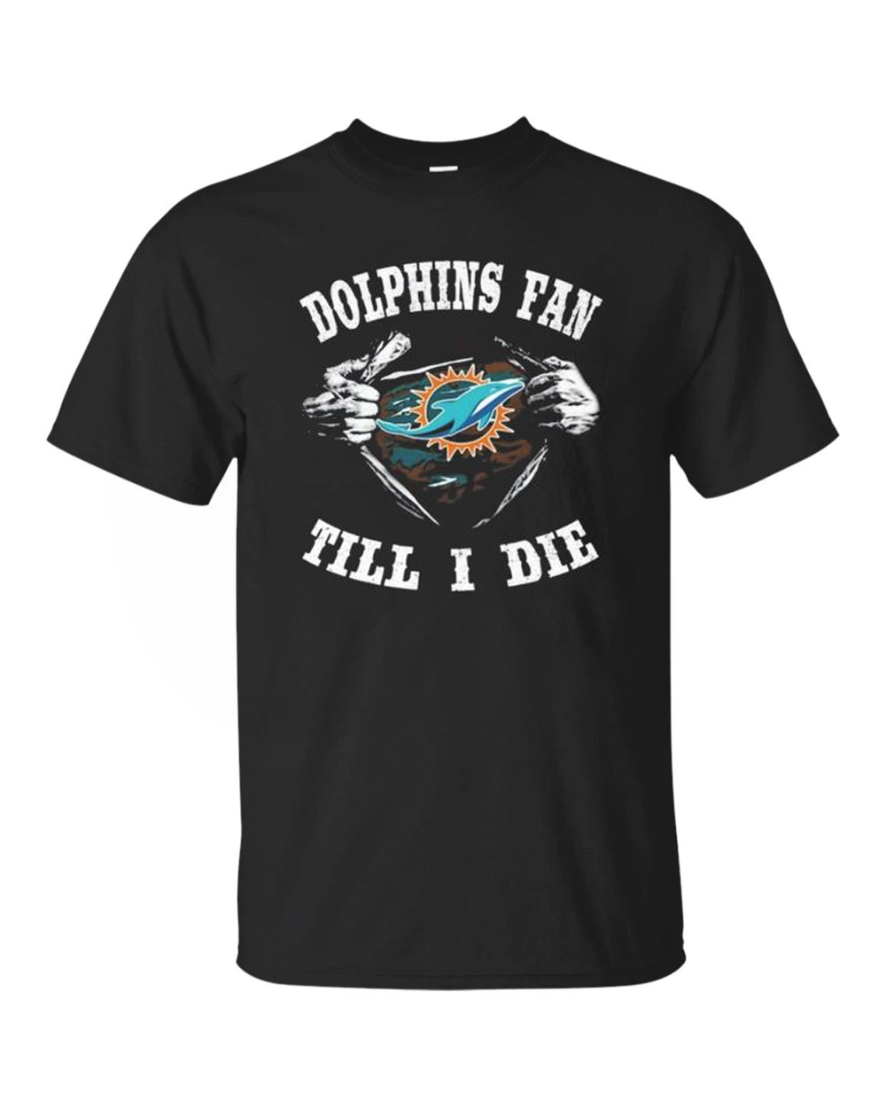 Miami Dolphins Shop - NFL Miami Dolphins Blood Inside Me Dolphins Fan Till I Die T Shirt