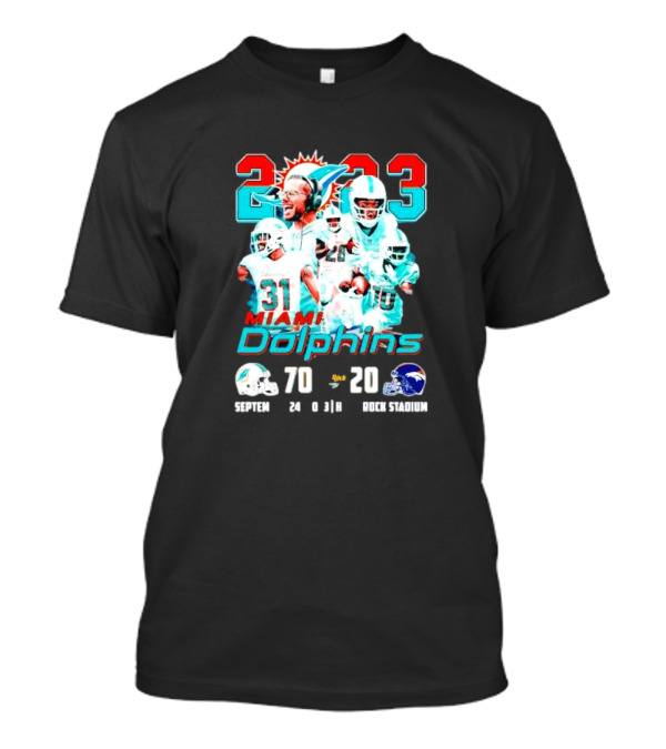 Miami Dolphins Shop - Miami Dolphins Teams 2023 70 20 Broncos Finals T Shirt