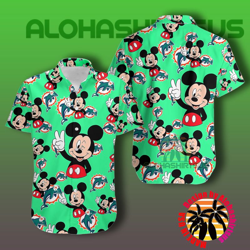 Miami Dolphins Shop - Attractive Mickey Mouse Miami Dolphins Nfl Greenn Target Hawaiian Shirt