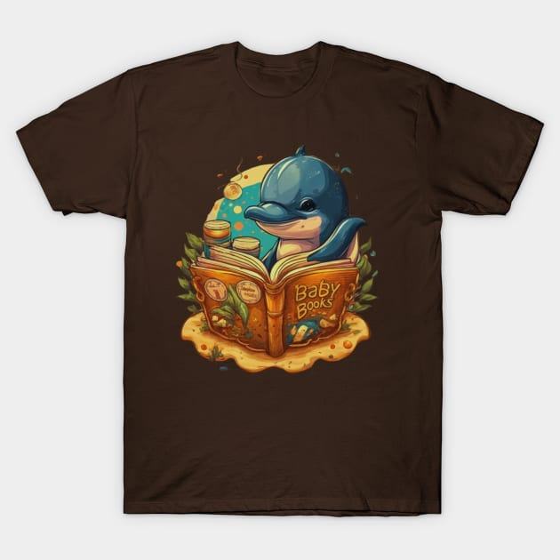 Miami Dolphins Shop - Cute Baby Dolphin Read Book T Shirt 1