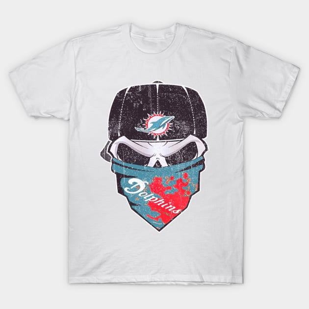 Miami Dolphins Shop - Dolphins Skull Miami Funny Pride T Shirt 1