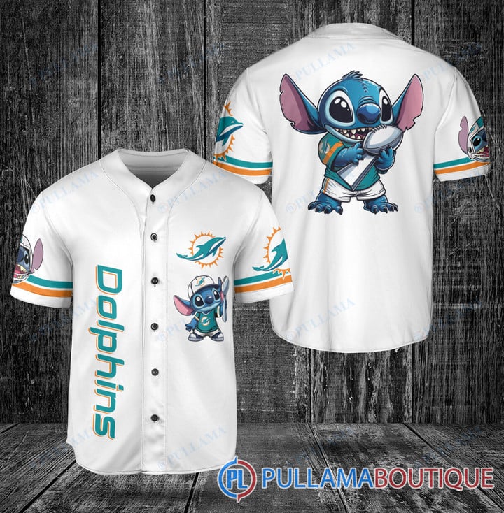 Miami Dolphins Shop - MIAMI DOLPHINS X STITCH WITH TROPHY BASEBALL JERSEY WHITE