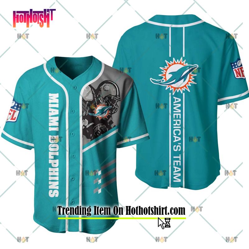 Miami Dolphins Shop - Miami Dolphins Americas Team Baseball Jersey