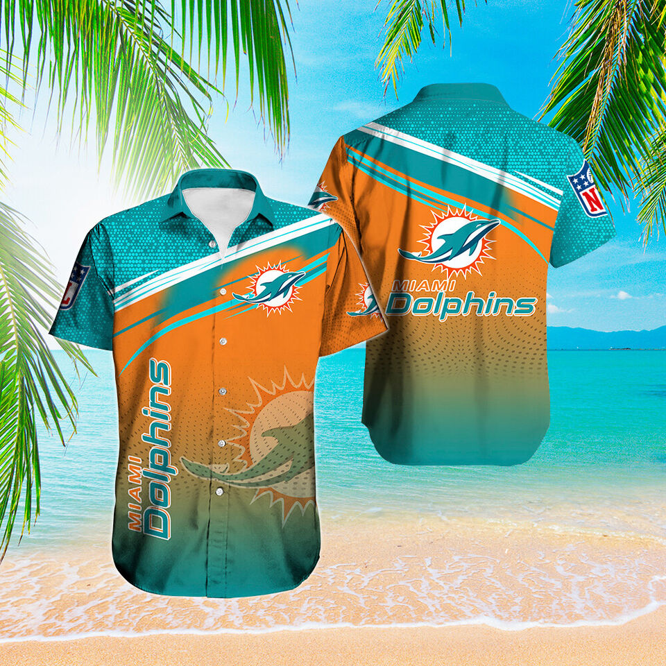 Miami Dolphins Hawaiian Shirts Men Button