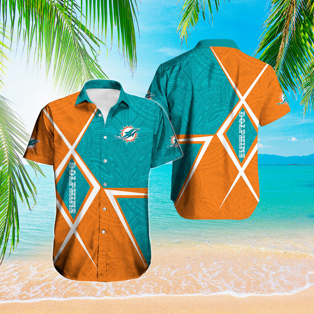 Miami Dolphins Shop - Miami Dolphins Hawaiian Shirts Men Button