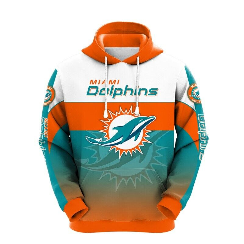 Miami Dolphins Mens Pullover Hoodie Casual V4