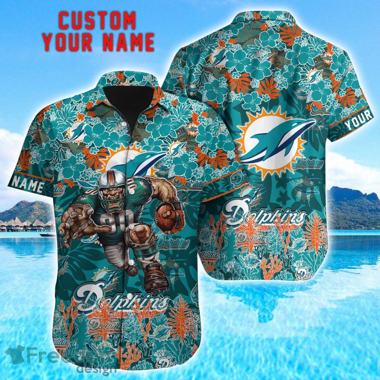 Miami Dolphins Shop - Miami Dolphins Personalized Name NFL Hawaiian Shirt
