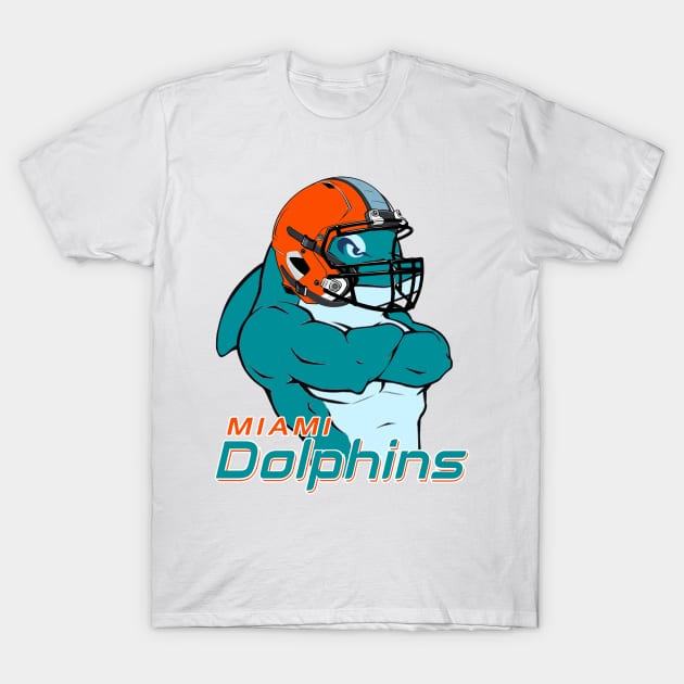 Miami Dolphins Shop - Muscular dolphins Fan T Shirt 1