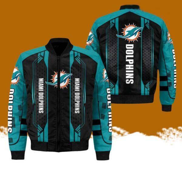 Miami Dolphins 3D AOP Bomber Jacket Hot Style 3D Printing