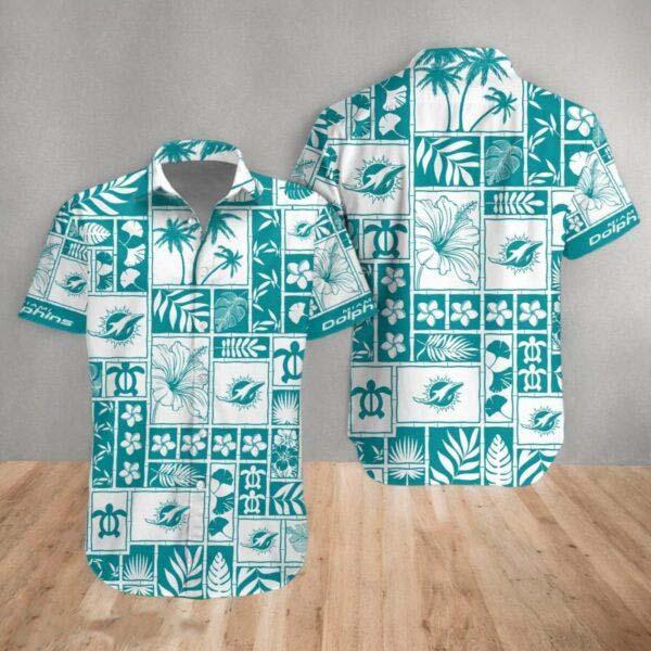 Miami Dolphins Combo Hawaiian Shirt & Short Summer Beach Aloha For Men Women