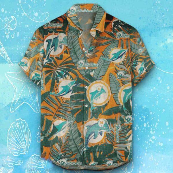 Miami Dolphins Hawaiian Shirt Retro Logo Revolutions 2024 For Fans