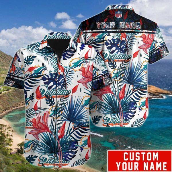 Miami Dolphins NFL Hawaiian Shirt Custom Name Unique Gift For Men And Women