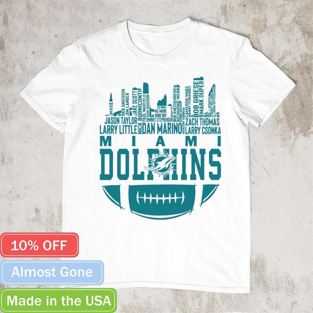 Miami Dolphins Skyline dan mario zach thomas football sport shirt