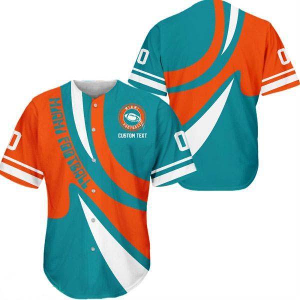 Miami Football Uniform 3D Baseball Jersey Shirt For Fans Custom Name And Number