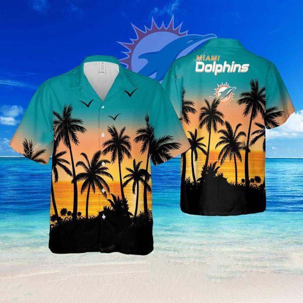 NFL Miami Dolphins Exotic Logo Beach Hawaiian Shirt Gift For Fans