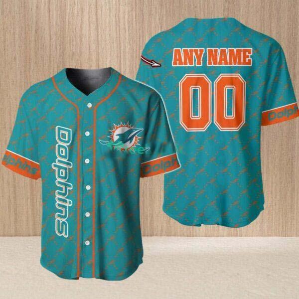 NFL Miami Dolphins Hologram Custom Name And Number Baseball Jersey Shirt Fashion Trend