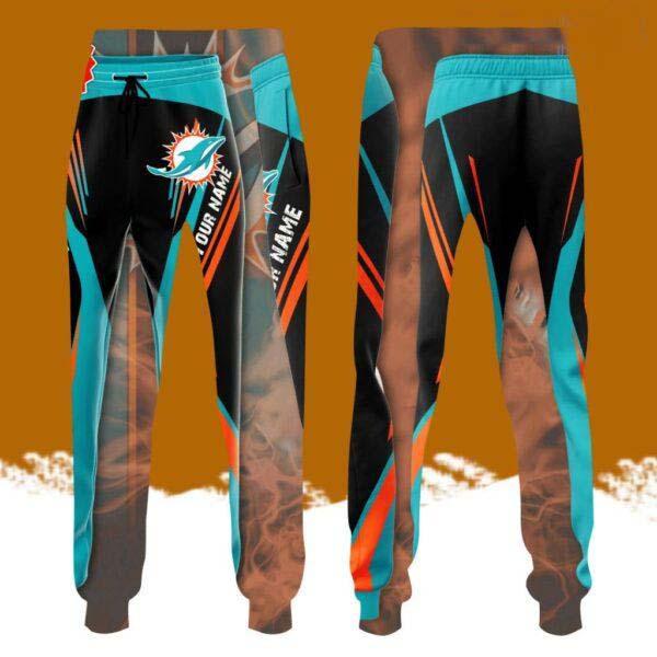 Personalized Miami Dolphins All Over Print 3D Casual Unisex All Over Print 3D Long Pants Turquoise Black