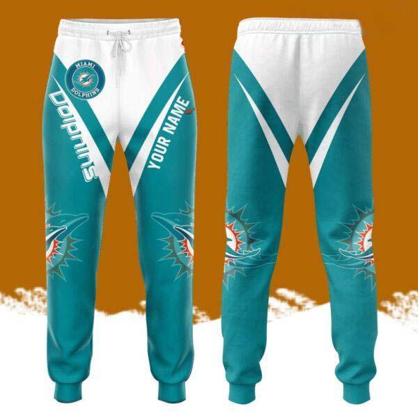 Personalized Miami Dolphins Professional Football Team Dolphins All Over Print 3D Long Pants Blue