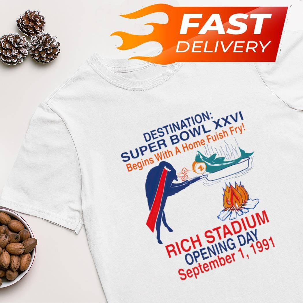 Buffalo Bills Vs Miami Dolphins Destination Super Bowl XXVI begins with a home fuish fry shirt