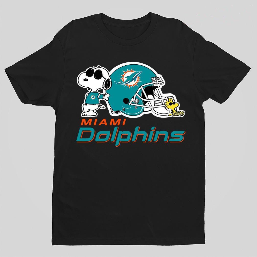 Miami Dolphinsj Snoopy And Woodstock shirt